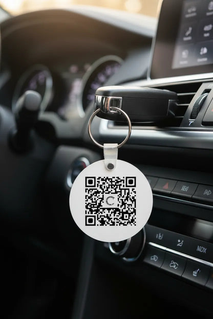 Custom QR Code Wooden Keychain